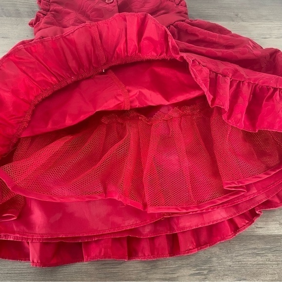 Penelope Mack Red Velvet Flocked Damask Dress - Picture 3 of 7